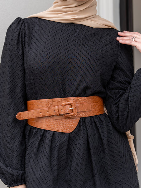 Gray dress store belt