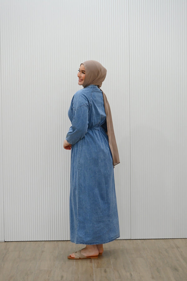 DENIM WAISTLINE DRESS