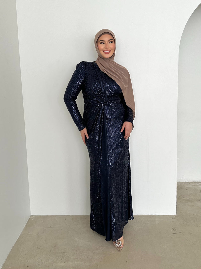 TAMANA SEQUINS DRESS-NAVY