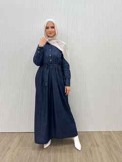 DENIM WAISTLINE DRESS