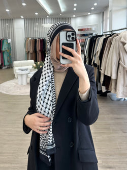 KEFFIYEH PRINT CHIFFON SCARF