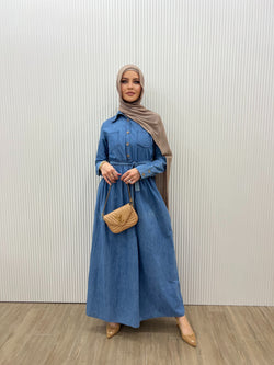 DENIM WAISTLINE DRESS