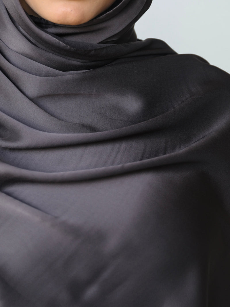 SILK LOOK CHARCOAL SCARF